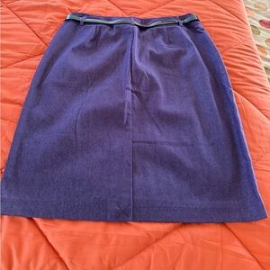Purple Pencil Skirt with Slim Waistband